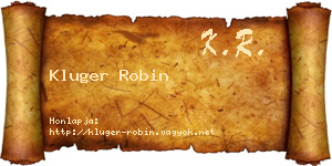 Kluger Robin névjegykártya
